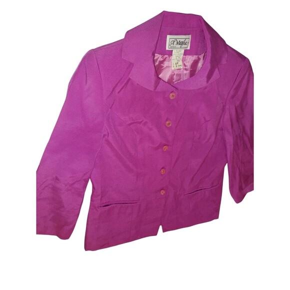 Vintage A'maglia Blazer Purple Womans Size 12 1970's Union Made - Picture 9 of 11